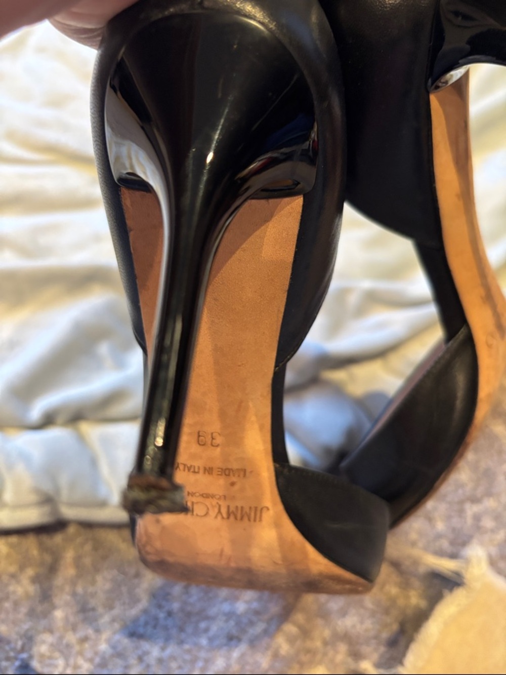 Jimmy Choo Women's pointed-Toe D'Orsay Pumps in black leather 39 - Picture 7 of 7